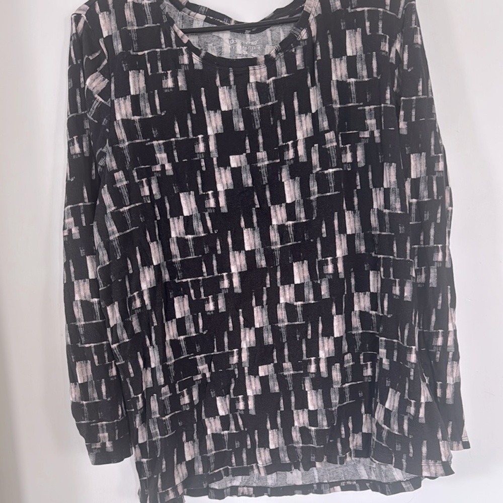 Abstract Black and White Women's Top